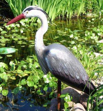 buy Adolescent Male Blue Heron Decoy For Water Garden & Pond Predator Control